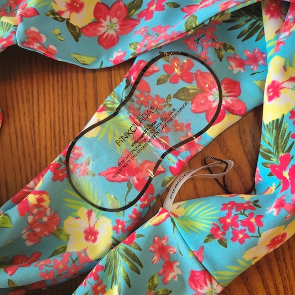 Pink Colada blue/pink floral bikini bottom, size XL - NEW - Picture 5 of 6